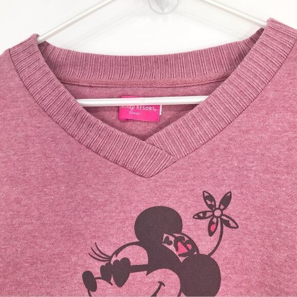 Disney Resort Tokyo Mauve Pink Minnie Mouse Graphic Pullover Sweatshirt - Picture 3 of 14